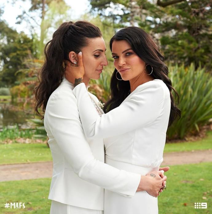 In a *MAFS* first, **Amanda and Tash** tied the knot in the show's first same-sex ceremony since marriage equality was legalised.
