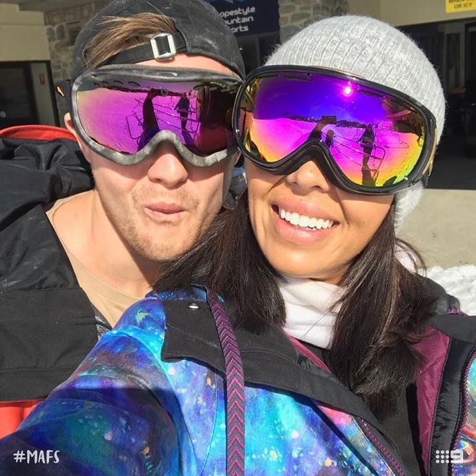 And even though Natasha admitted she's not a fan of the cold, these two look good in their snow gear.