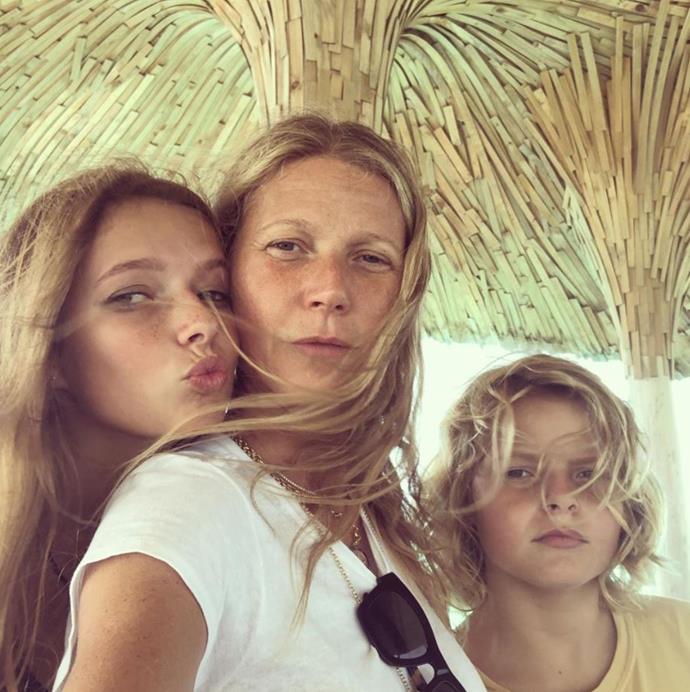 Gwyneth shares daughter Apple and son Moses with her ex-husband, Chris Martin.
