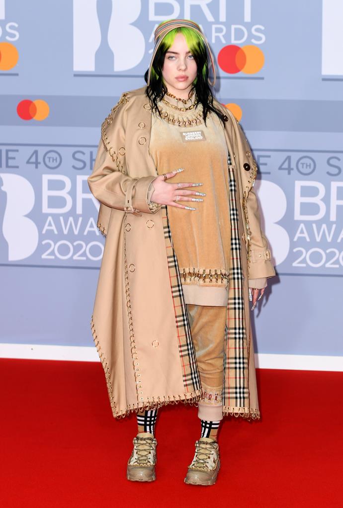 The *Bad Guy* is here! Billie Eilish went all out in British fashion designer Burberry.