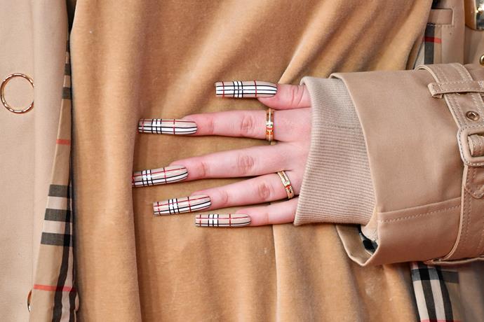 Yes, even her nails were decked out in the iconic print.