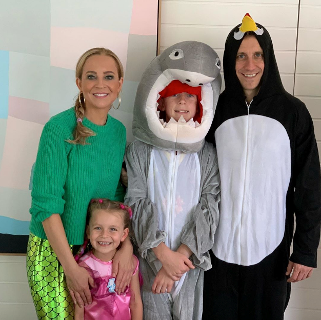 "Corona isolation is getting to us," Chris joked on Instagram alongside a picture of the family celebrating Evie's fifth birthday in fancy dress.