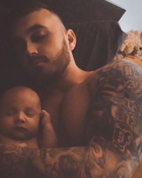 Cyrell shared this sweet moment as Eden managed a quick snooze in some unexpected down time. "Coming home and finding my two boys like this ..:. Couldn't be prouder," the new mum wrote.