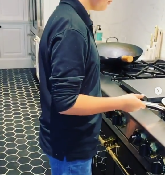 He's inherited his mum's love of cooking.