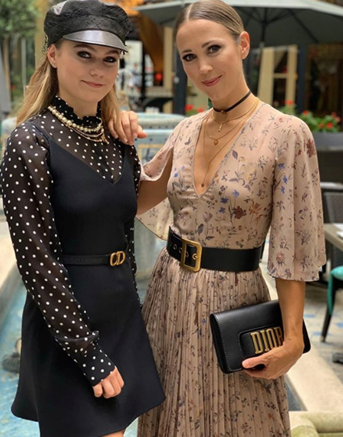 Seeing double! Bec (R) with her lookalike oldest daughter, Mia (L), during Paris Fashion Week in 2019.