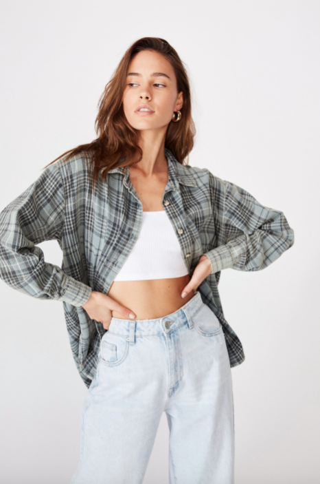 If you're after something with a print, but still wanting to keep it casual, this vintage-style flannel shirt is the perfect at-home piece to lounge in. $24.50, [buy it online from Cotton On here](https://cottonon.com/AU/remi-vintage-flannel-shirt/8055659-04.html|target="_blank"|rel="nofollow"). 