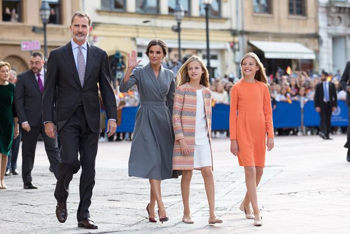 Ahead of the Princesa de Asturias Awards, the family were all smiles as they arrived in fresh, stylish ensembles.