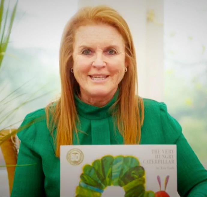 [**Sarah Ferguson** has started a YouTube channel](https://www.nowtolove.com.au/royals/british-royal-family/sarah-ferguson-youtube-channel-63489|target="_blank") where she reads books to children, to keep them occupied (and their parents sane) while in isolation. Here she's reading *The Very Hungry Caterpillar*, a true classic. 