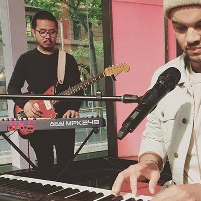 Guy Sebastian (right) pictured playing with Luke. The pair were also friends.
