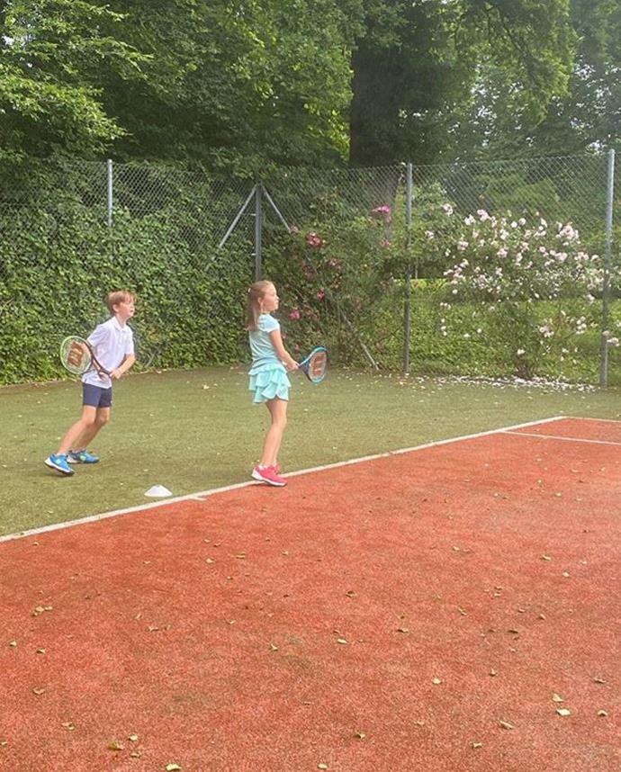 The Danish royal children look like certified pros on the tennis court.