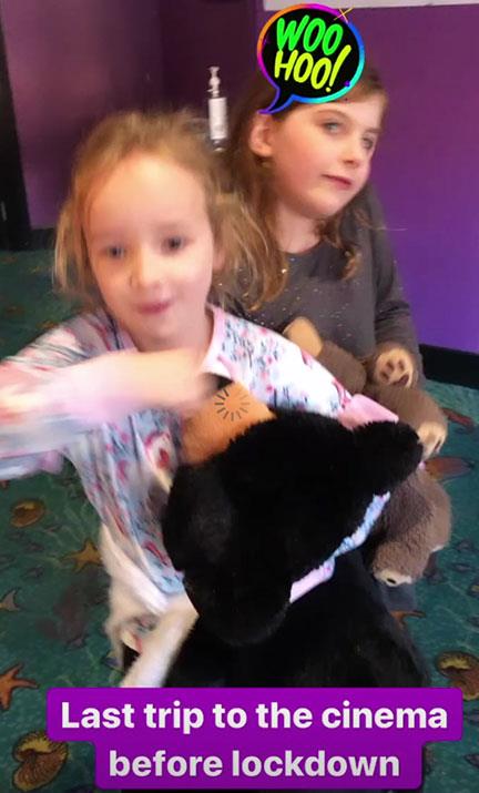 The last hurrah: Fifi posted this sweet snap of Trixie and a pal at the movies to her Instagram Stories.