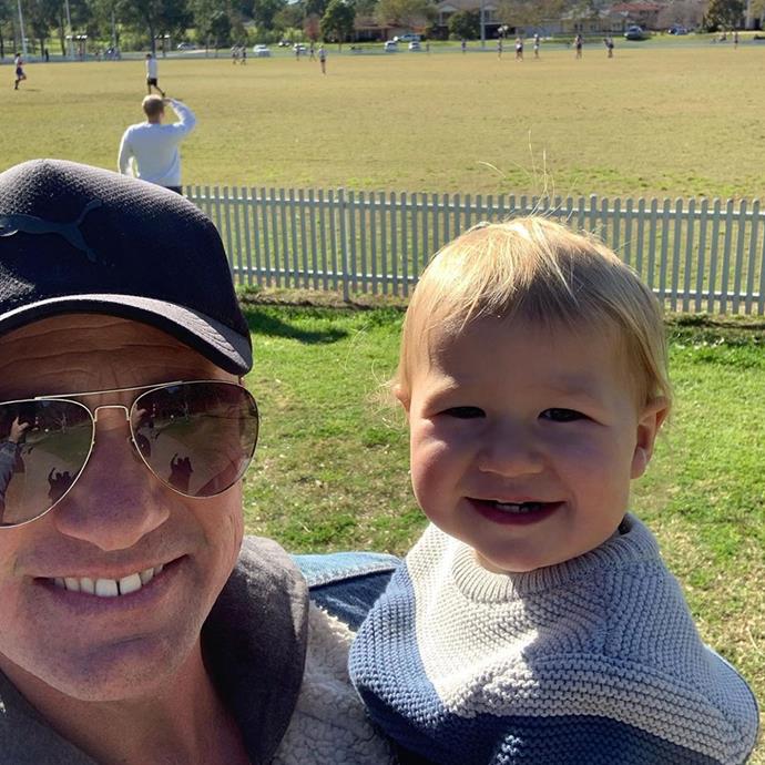 "Colton's first time at the footy to watch his big brother play. I think he's more interested in the playground! Ha ha."