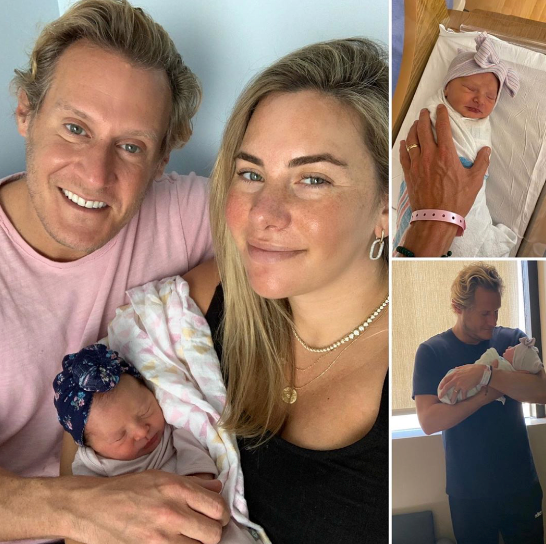 Trevor shared a collage of new pics as he welcomed his baby daughter.