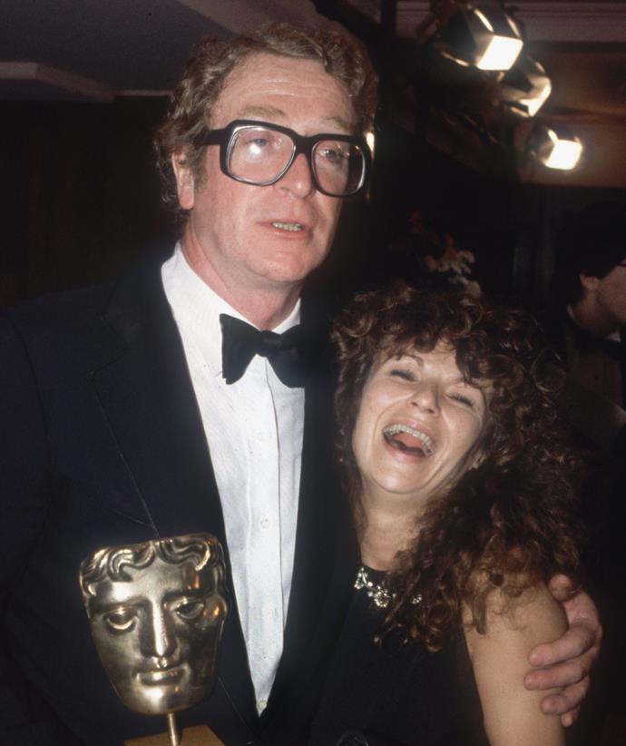 Michael Caine and Julie celebrate their dual win of Best Actor and Actress for *Educating Rita* in 1984.