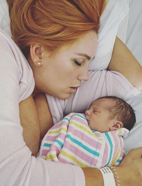 Jules shared this sweet pic taken in the hours after welcoming baby Ollie, with the *MAFS* star writing: "Not even 24hrs in and he was it".