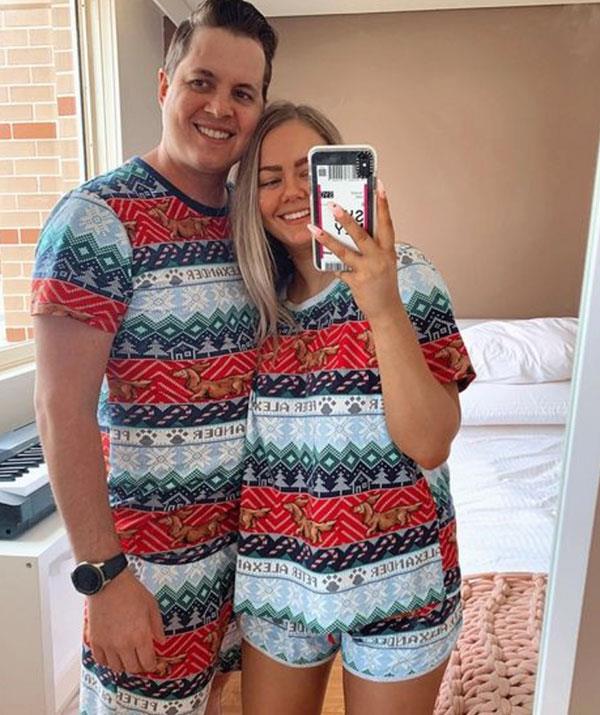 Sure, Johnny Ruffo isn't *technically* part of the current *Home And Away* cast but the 32-year-old is still very much part of the extended *H&A* family so we just had to include this adorable snap of him and his girlfriend Tahnee in matching Christmas-themed pyjamas. 
<br><br>
"Merry Christmas, hope everyone has an amazing day with their families and gets spoilt rotten," the star, [who is currently facing his second brain cancer battle](https://www.nowtolove.com.au/celebrity/celeb-news/johnny-ruffo-brain-cancer-66332|target="_blank"), said.