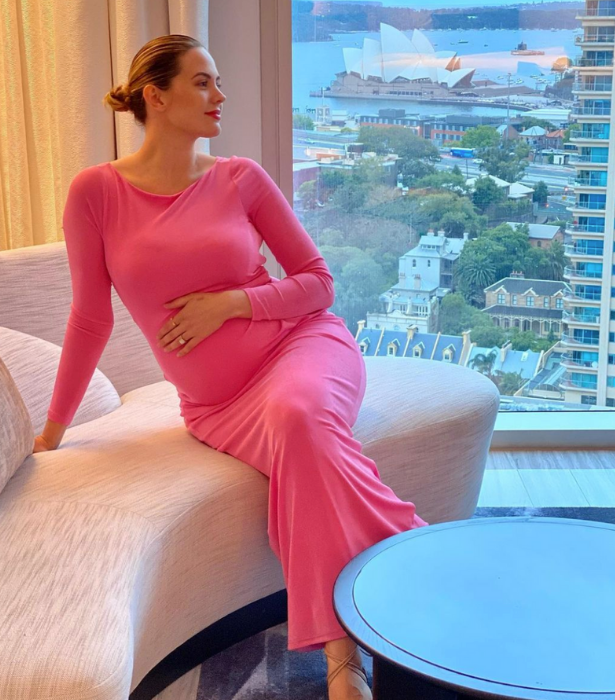 Pretty in pink! Jesinta isn't one to shy away from bold and bright colours.