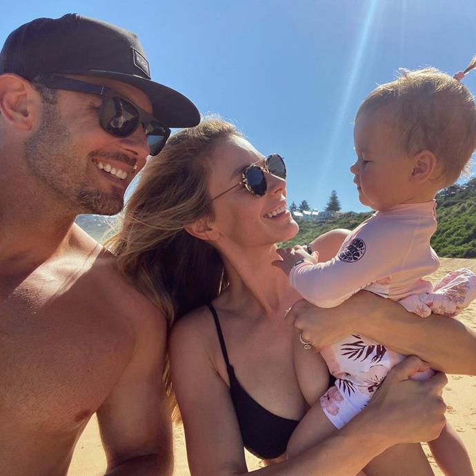 Jen, partner Jake and Frankie looked happy and relaxed as they enjoyed the family holiday.