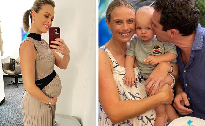 A beautiful blessing: The Channel Nine star fell pregnant again just eight months after welcoming her son Oscar.