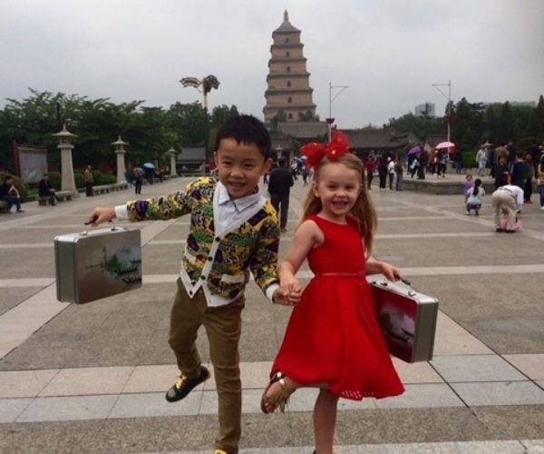 Ava and her friend on Lunar New Year.