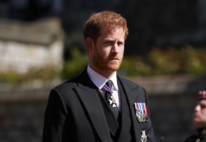 Prince Harry flew in at the last minute to be there for the funeral.
