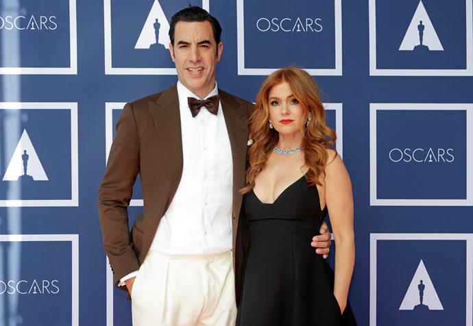 Sacha Baron Cohen and Isla Fisher glammed up in Sydney for the live streamed event Down Under.