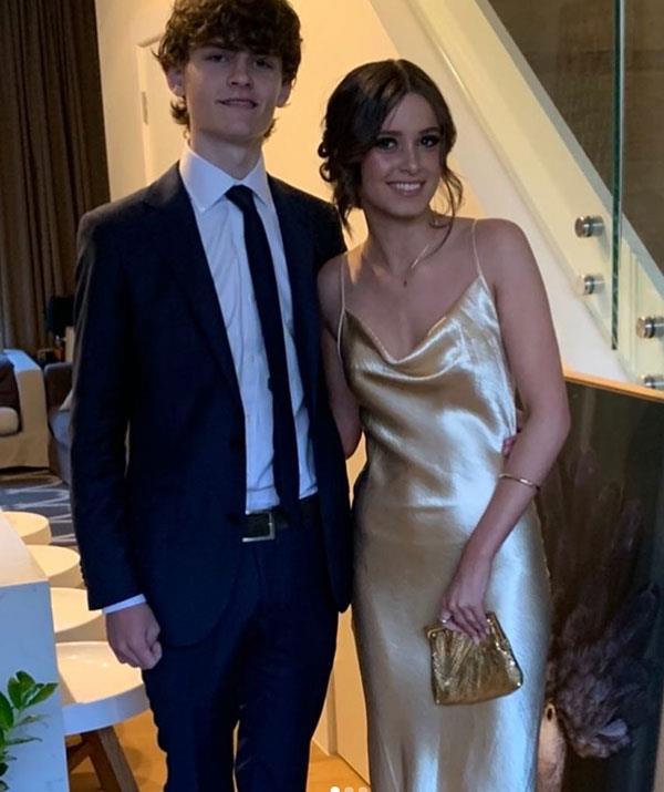 The 16-year-old dazzled in a silk gold slip-dress and matching gold accessories.