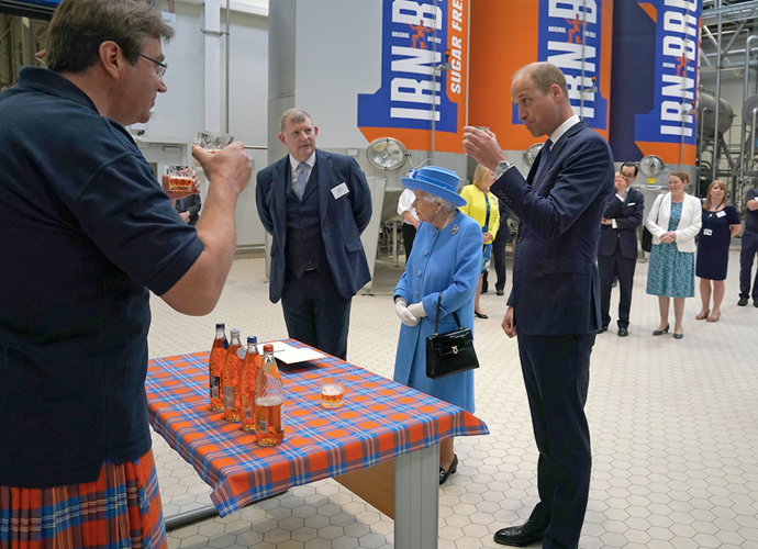 William had a taste of the country's iconic drink - Irn Bru.
