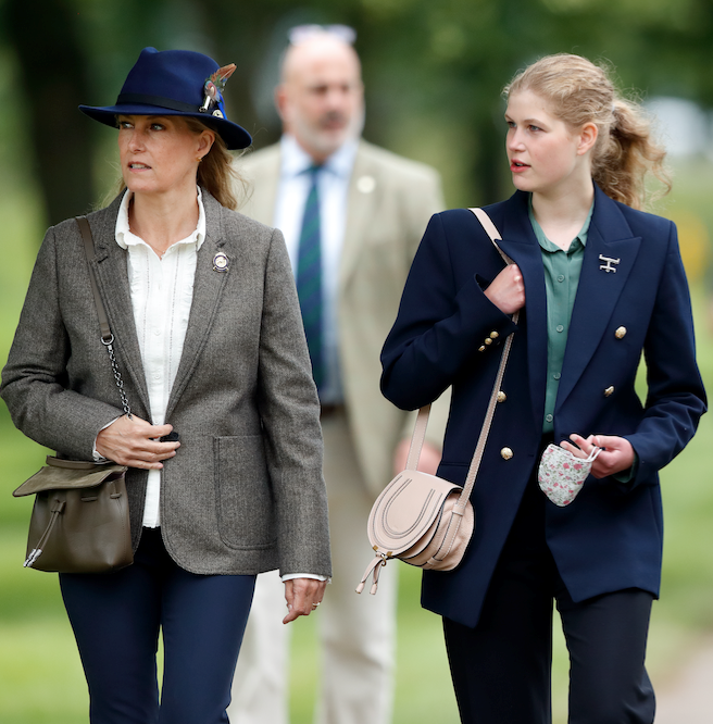 Lady Louise (R), pictured at the Royal Windsor Horse Show alongside her mother Sophie of Wessex, looks so grown up these days.