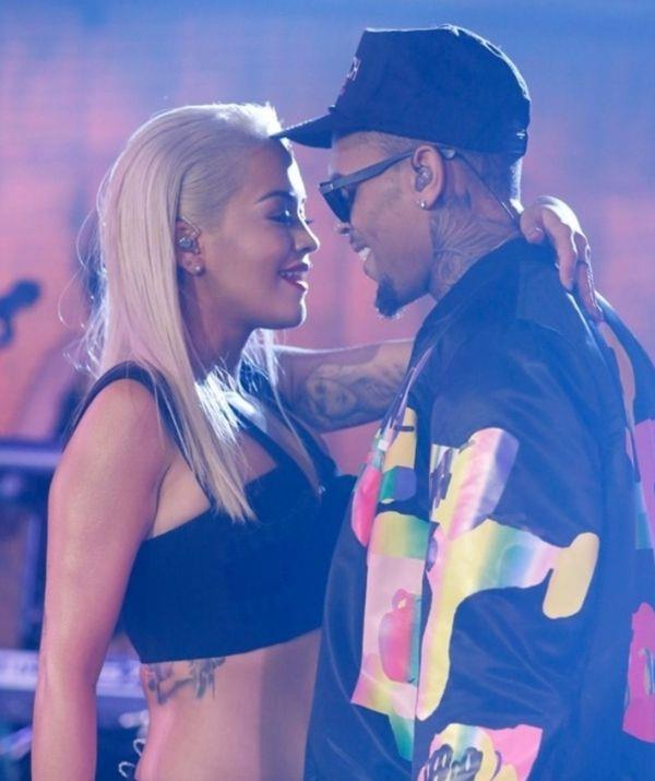 **Chris Brown 2015**
<br><br>
After a steamy collab on hit song *Body on Me,* Rita and Chris Brown were rumoured to be romantically linked in 2015.