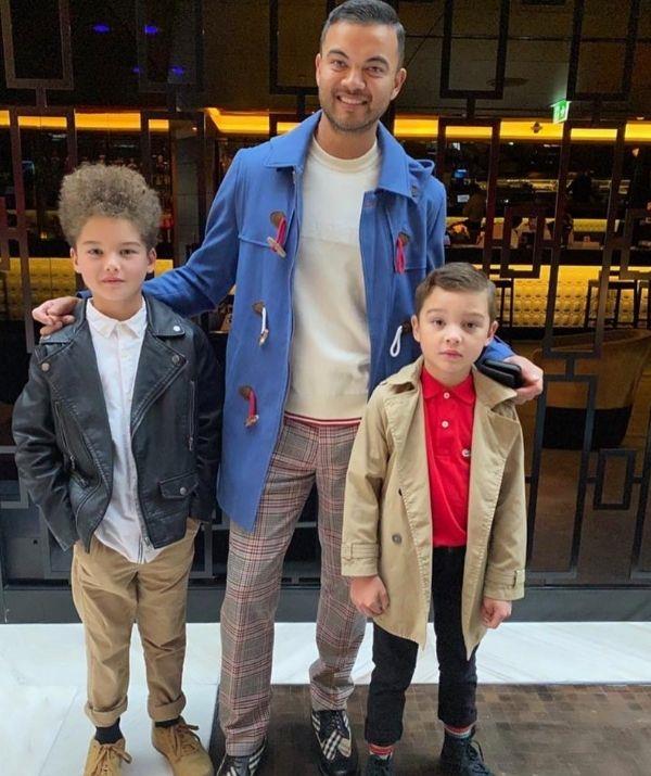The boys look sharp in their stylish outfits - dad included!