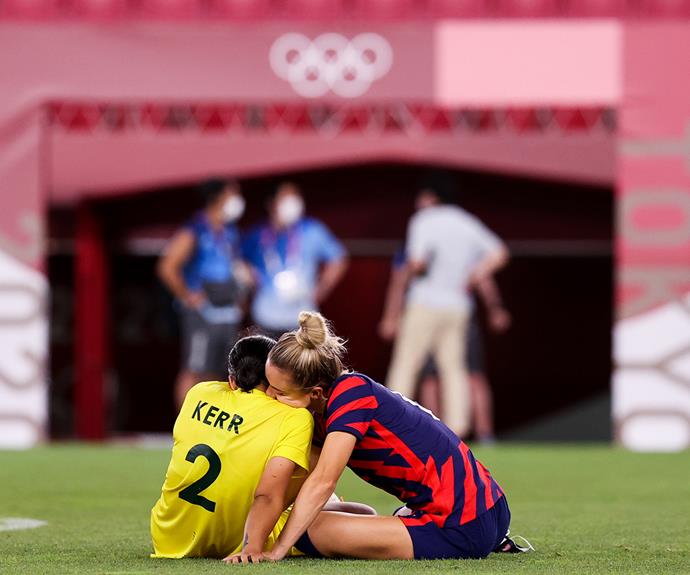 This moment between Sam and Kristie on the field at the Tokyo Olympics sparked rumours.