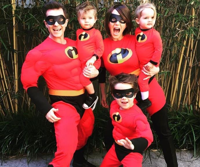 A family that gets dressed up together are always having a good time! So for this costume bonanza, the Campbell's are now *The Incredibles.* 