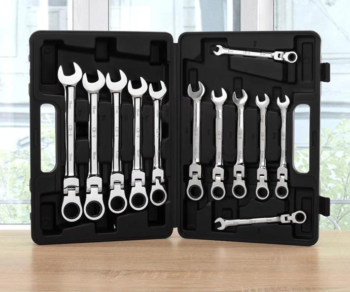 **[Certa 12 Piece Spanner Set](https://fave.co/2W4ZmIq|target="_blank"|rel="nofollow")**
<br><br>
If your dad is handy around the house, some new tools could help with all the lockdown renos he's probably already planning. Nab a deal by picking up this Certa 12 Piece Flexible Head Ratchet Spanner Set from Kogan for less than $50. You'll end up with cash to spare for any of dad's projects that go wrong and need professional fixing.
<br><br>
***[Shop the Certa 12 Piece Flexible Head Ratchet Spanner Set from Kogan.com for $48.99.](https://fave.co/2W4ZmIq|target="_blank"|rel="nofollow")***
