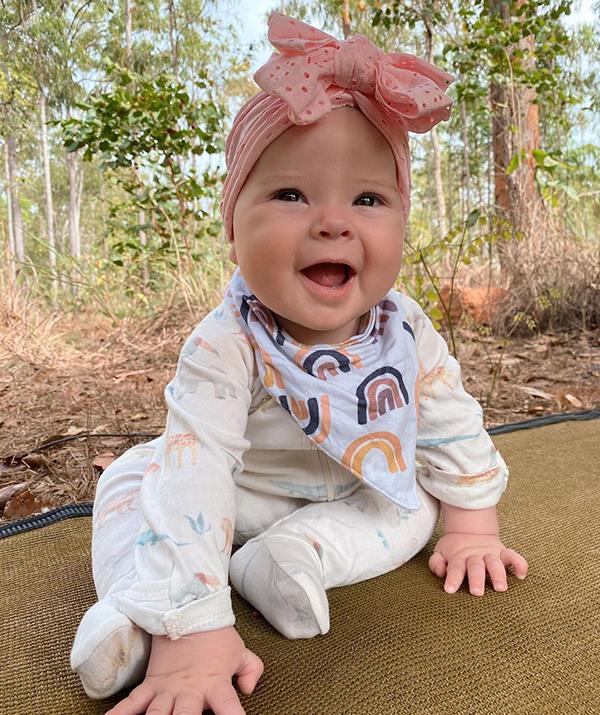 "Grace Warrior • Camping Level : Expert 🌿," mum Bindi captioned these cute pictures of her little girl.