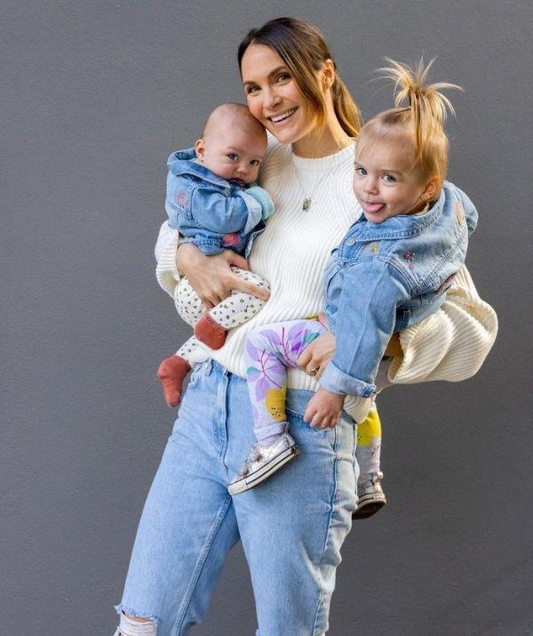 Laura captioned this picture, "The only thing that's cuter than a baby in a denim jacket... is two of them!" And we couldn't agree more.