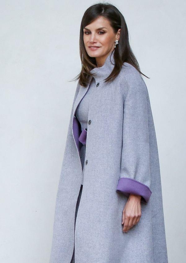 In 2019, Queen Letizia wore this 1950s inspired look, and the cut of this coat is vintage to its core.