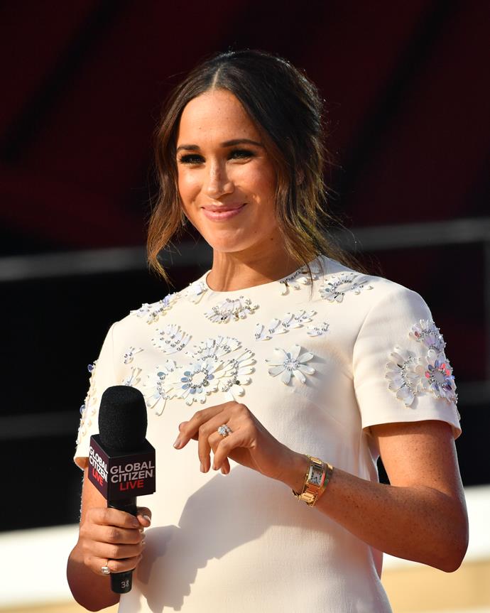 Now, Harry's wife Meghan owns the timeless piece. The Duchess of Sussex also has her own Cartier watch that she bought during her *Suits* years.