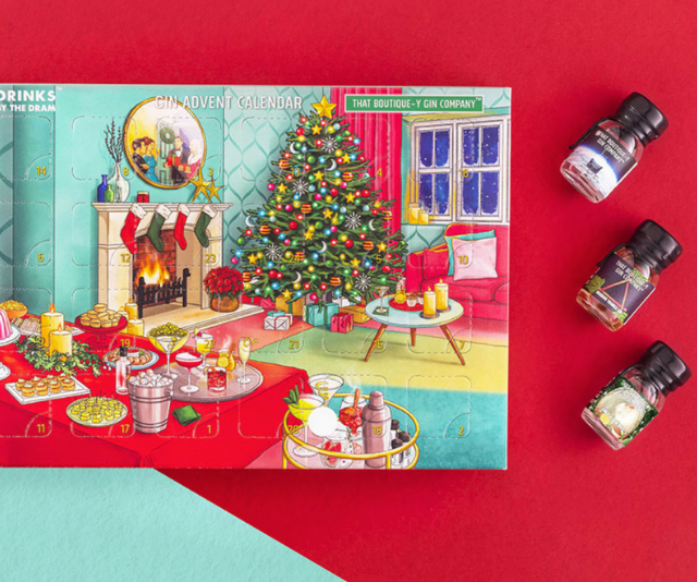 **That Boutique-y Gin Company Advent Calendar, $77 from [Master of Malt](https://www.masterofmalt.com/gin/that-boutiquey-gin-company/that-boutiquey-gin-company-advent-calendar/|target="_blank")** <br><br>
That Boutique-y Gin Company and Drinks by the Dram have teamed up to create a gin-lovers dream with 24 wax-sealed bottles to open each day.
