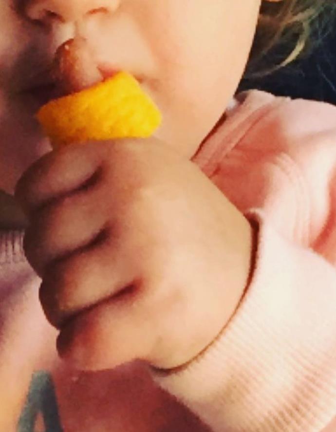 "You don't need to tell a kid that Cheezels go on their fingers. They just know," wrote Chrissie.