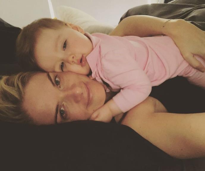 "First time she's laid still on me like this since she was a newborn... my 🌏❤️," wrote Erin.