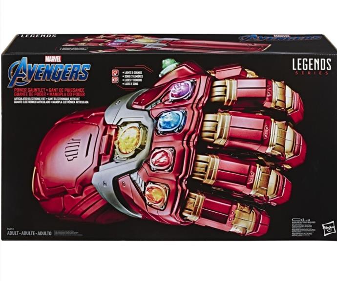 Marvel Legends Series Avengers Electronic Power Gauntlet, $199.00, [Big W.](https://www.bigw.com.au/product/marvel-legends-series-avengers-electronic-power-gauntlet/p/145235|target="_blank") 
