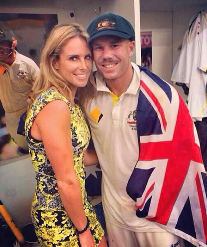 An athlete herself, Candice has always been hugely supportive of David's cricket career, like in this snap from 2013.