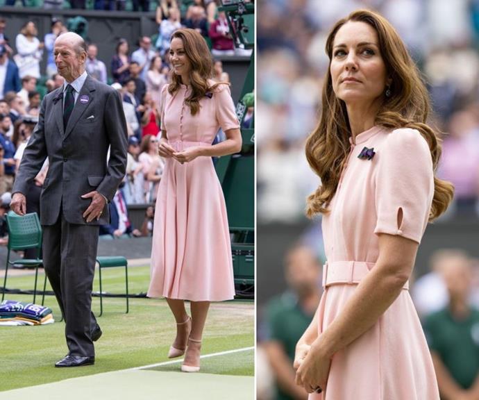 Ever an English rose: Catherine, Duchess of Cambridge attended Wimbledon in 2021 in this perfectly cut pink dress.