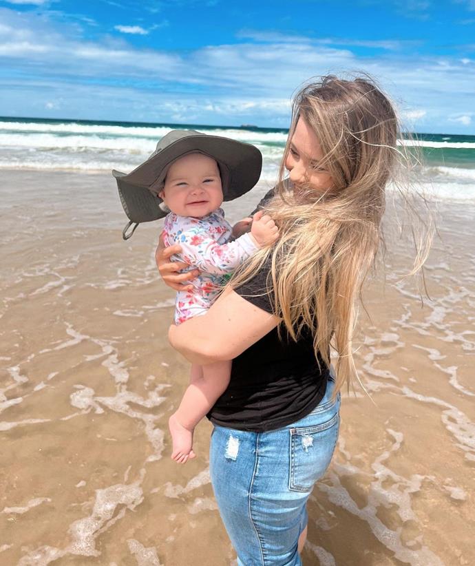 "Our little sunshine absolutely loved beach day," Bindi captioned this sweet snap.