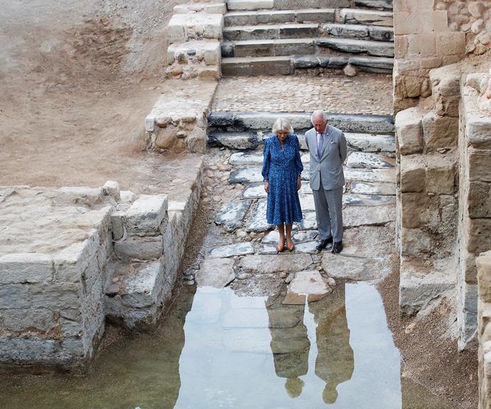 Charles and Camilla then travelled to a local site believed to be where John the Baptist lived and baptised Jesus. They shared photos to Instagram with the caption: "It was particularly special to visit such a significant place for all three monotheistic religions, and where interfaith relations can be celebrated."