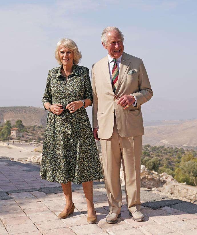 On their second day in Jordan, Charles and Camilla took in the spectacular landscape of Umm Qais and learned about Turquoise Mountain, a charity that works to protect heritage and communities at risk around the world.