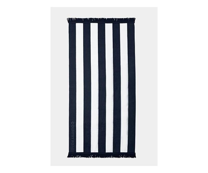 **Beau Beach Towel in Navy, $69.95, [Country Road](https://www.countryroad.com.au/australian-cotton-beau-beach-towel-60243225-448|target="_blank"|rel="nofollow")**
<br>
Country Road are known for their oversized and super soft beach towels, and this year's Beau towel does not disappoint. It's unisex style and classic vibe also make it the perfect gift for a special someone!