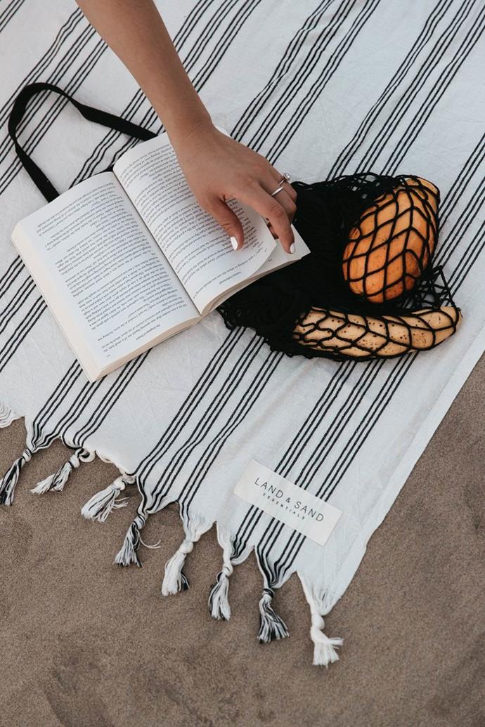 **Cotton Towel in Crete, $59.95, [Land and Sand Essentials](https://www.landandsandessentials.com.au/collections/cotton-towels/products/cotton-towel-corfu|target="_blank"|rel="nofollow")**
<br>
Turkish towels have been trending for a while now, and it doesn't look like they're going anywhere soon. Land and Sea Essentials' Cotton Towel is everything we love about the minimal and lightweight style of towel - with a little tassel for extra style points.