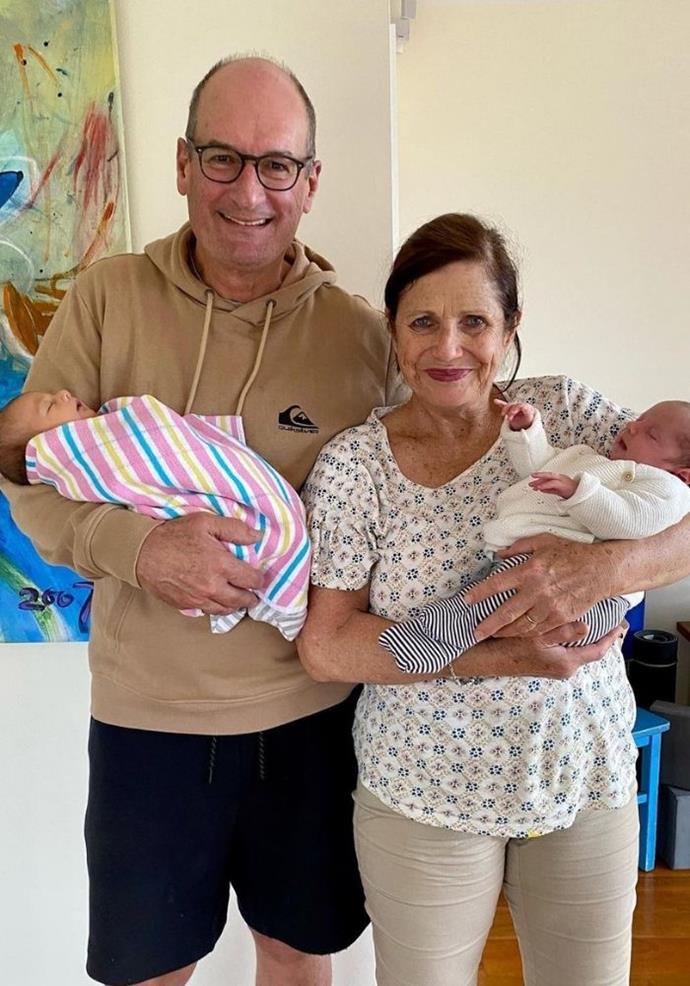 The *Sunrise* host captured the moment his seventh and eighth grandchildren met for the first time.